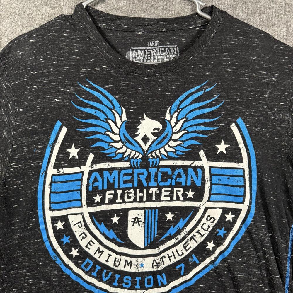 American Fighter Shirt Mens Large Black Premium Athletics Eagle Graphic Tee Y2K